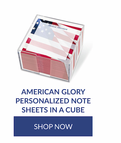 American Glory Personalized Note Sheets in a Cube
