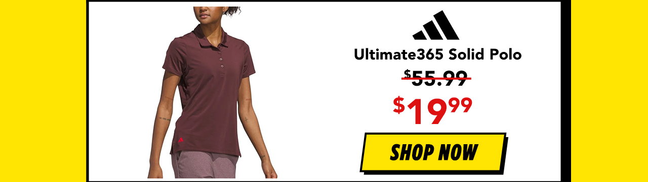 adidas Womens Ultimate365 Solid Golf Polo Shirt - ON SALE