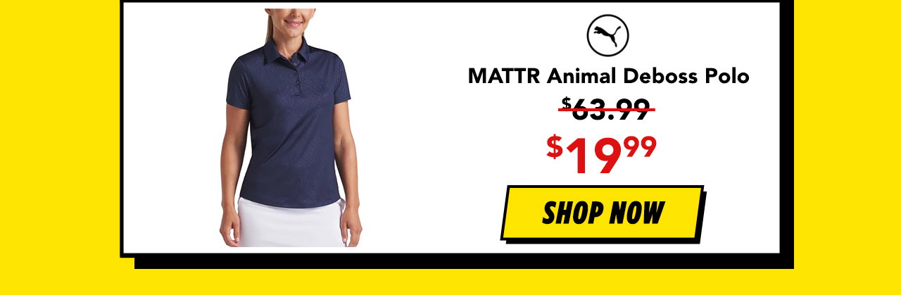 PUMA Womens MATTR Animal Deboss Golf Polo - ON SALE