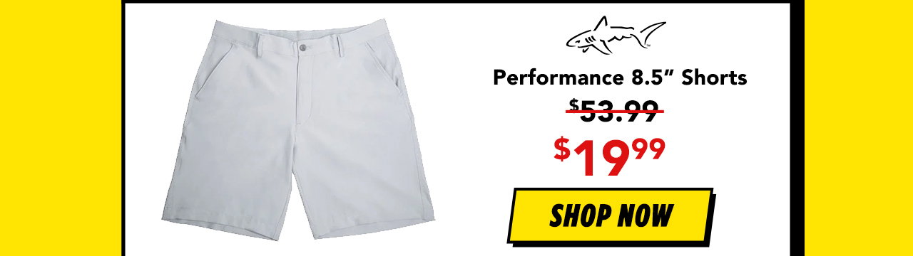 Greg Norman Flat Front Performance Stretch 8.5 Inch Golf Shorts