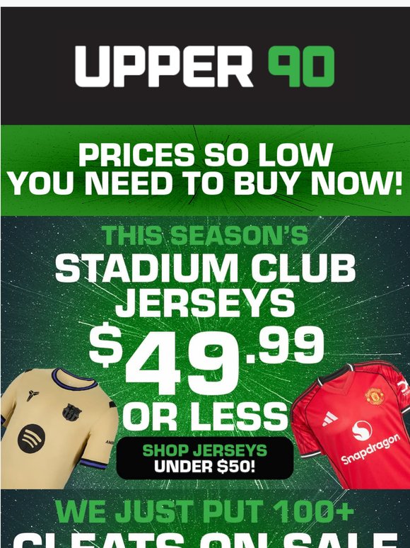 🛒$49.99 Soccer Cleats & Stadium Jerseys! Prices So Low You Need To Buy Now