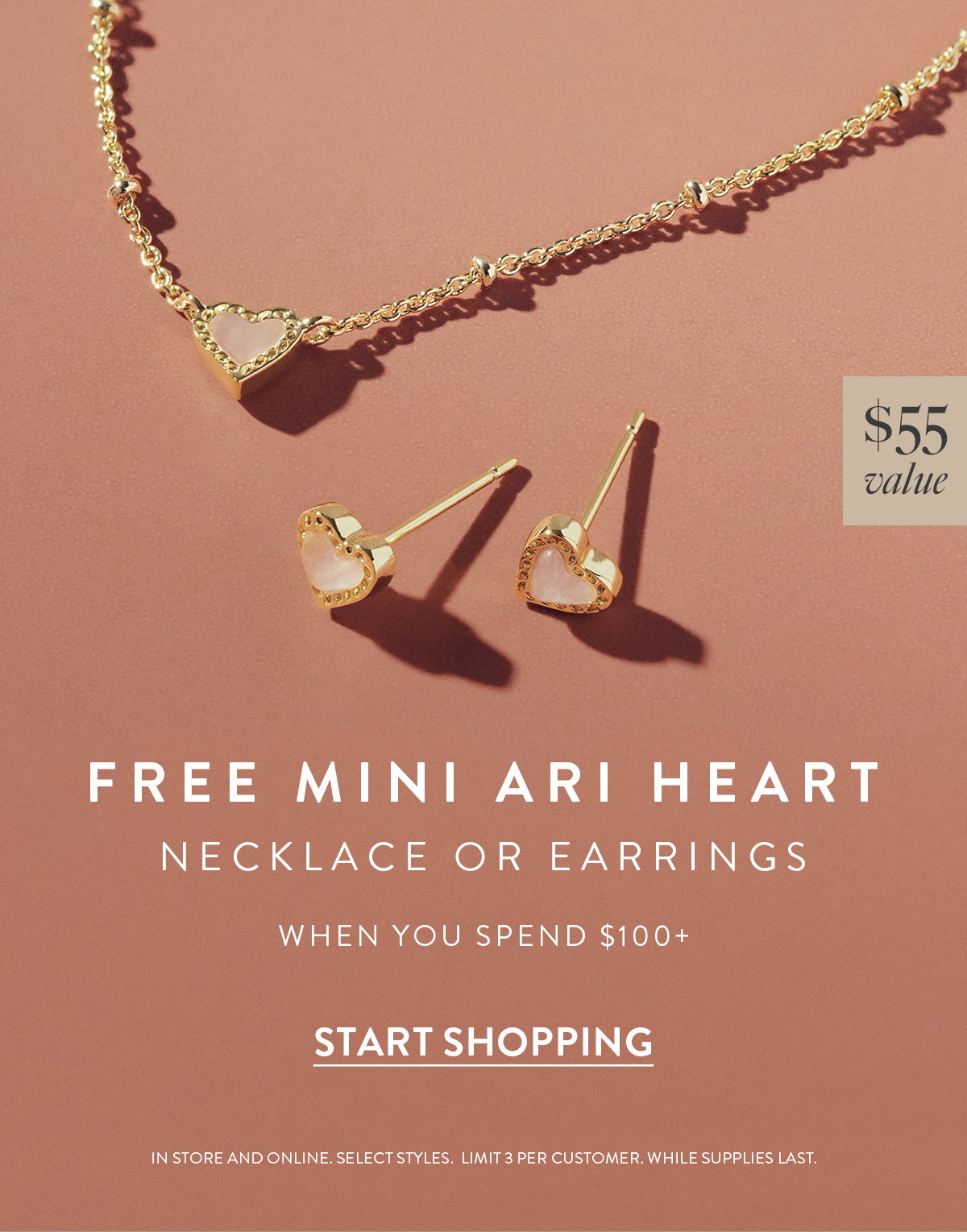 Free Mini Ari Heart Necklace or Earrings