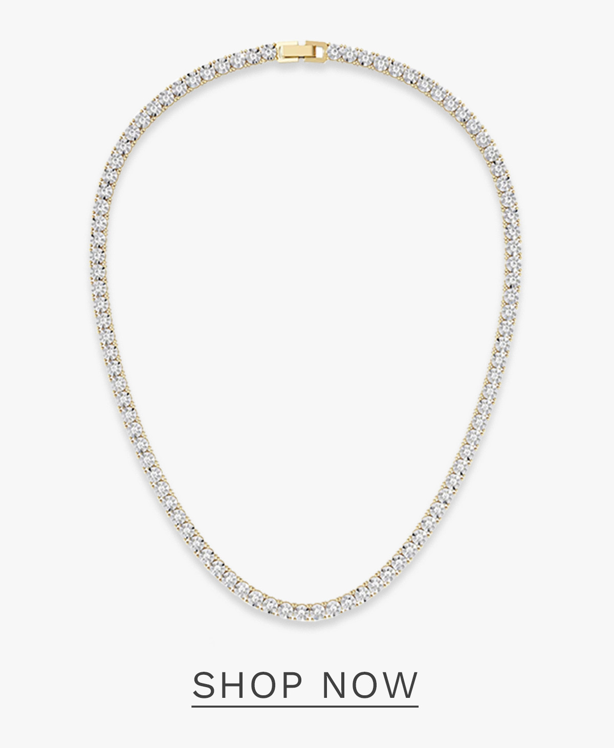 Brilliance 2.50ct Round Cut Lab Diamond Tennis Necklace in 18K Gold Vermeil