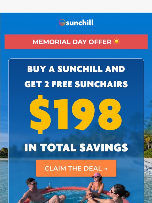 2 Free SunChairs This Weekend 🪑