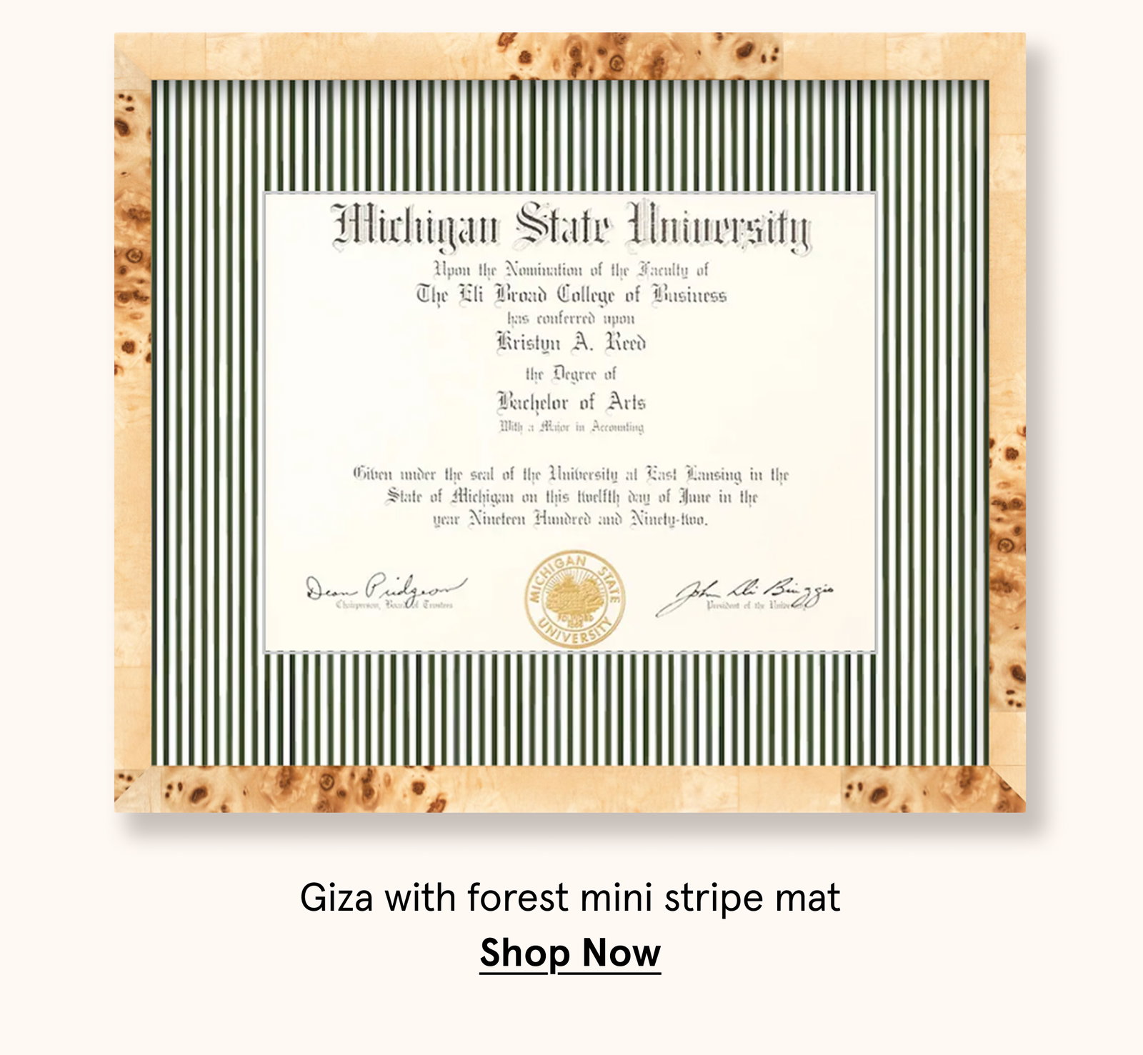 Giza with forest mini stripe mat