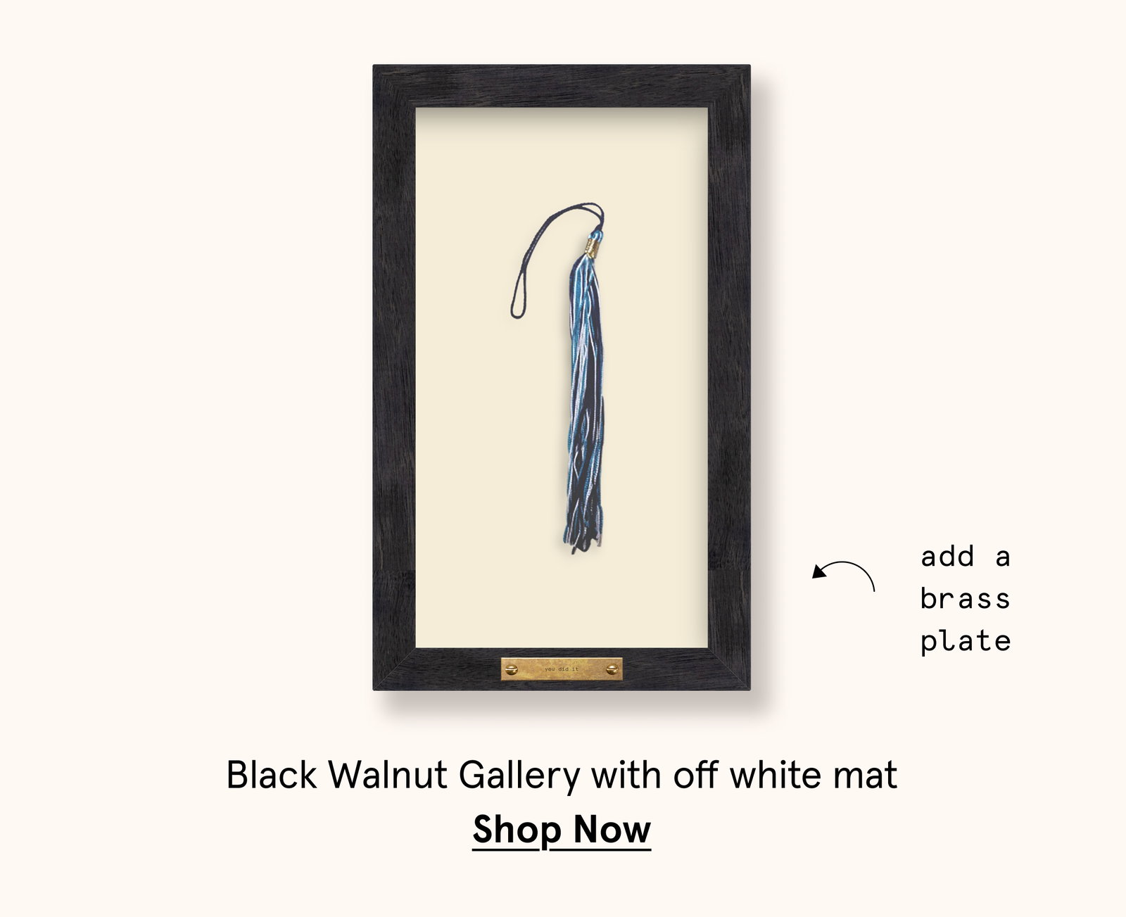 Black walnut gallery with off white mat