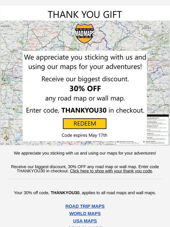 Your special thank you code