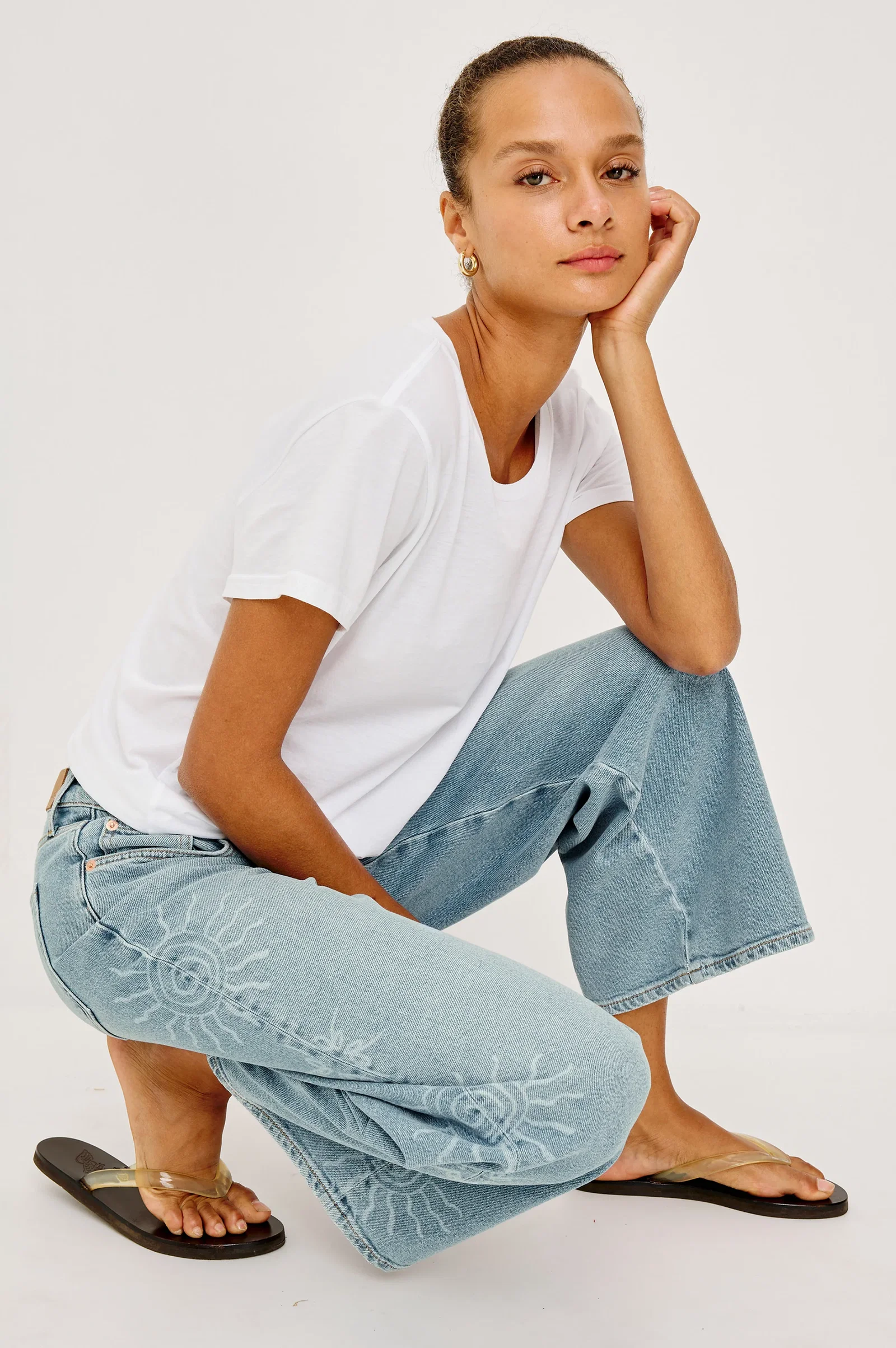 Image of ANGELENO WIDE LEG CROP - SOLEIL LASER