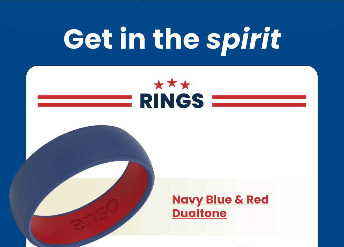 Get in the spirit | RINGS | Navy Blue & Red Dualtone