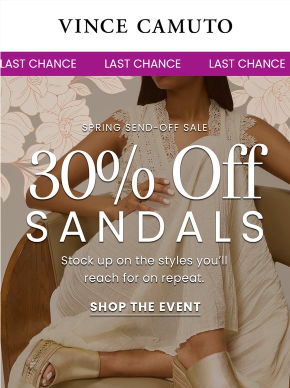 LAST DAY to Save 30% on Sandals ⏰