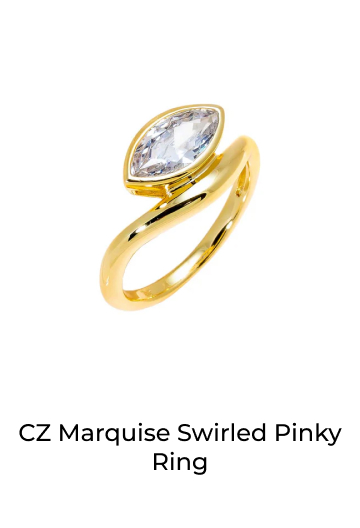 CZ Marquise Swirled Pinky Ring