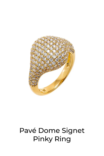 Pave Dome Signet Pinky Ring
