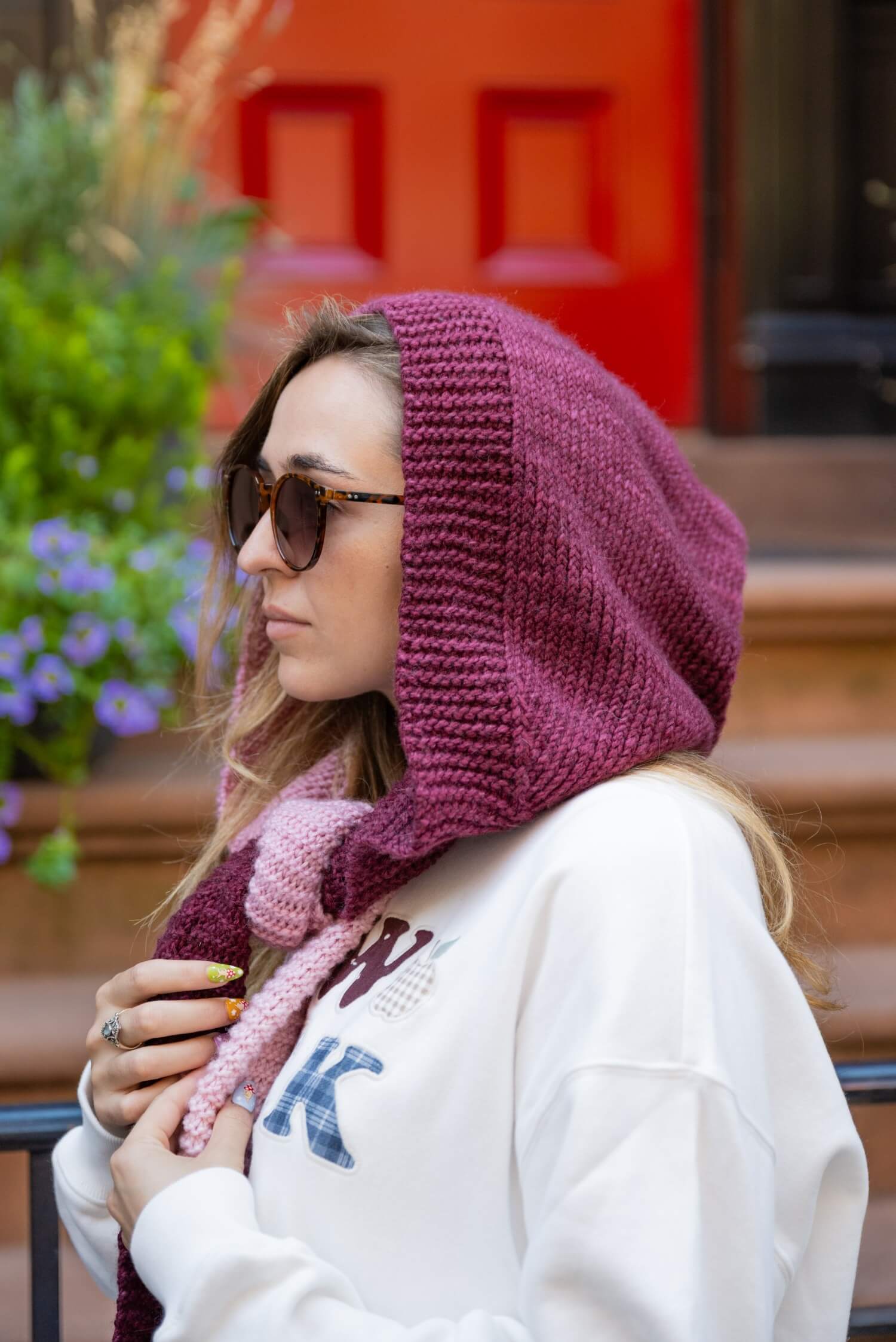 Image of Easy Hooded Scarf (Knit)