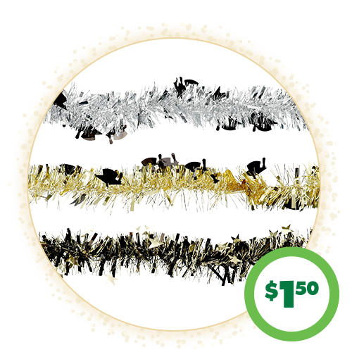 $1.50 9-ft. Tinsel Garlands, 1-ct.