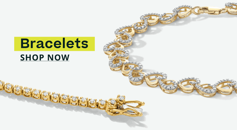 Gold bracelet set with round diamonds & open-heart link chain. Bracelets. Click here to shop now