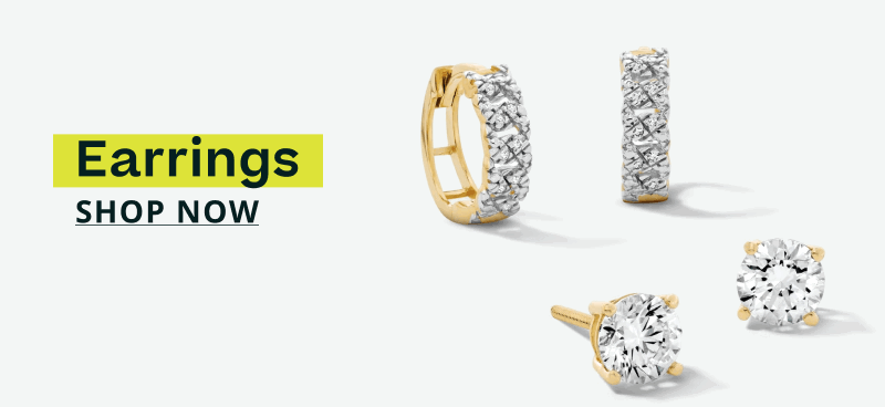 Gold-set diamond huggies & diamond circle-cut studs. Earrings. Click here to shop now