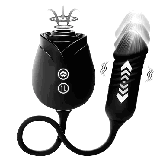 Rose Mary 2026 Dual Massager – Clit & G-Zone Pleasure Bodysafe Silicone - Black
