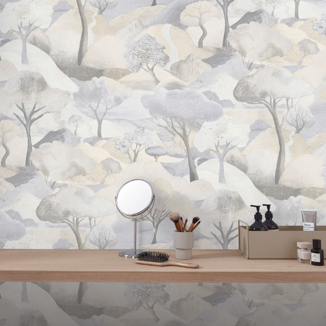 Gentle Landscape Textured Vinyl Wallpaper Beige Erismann 10433-02
