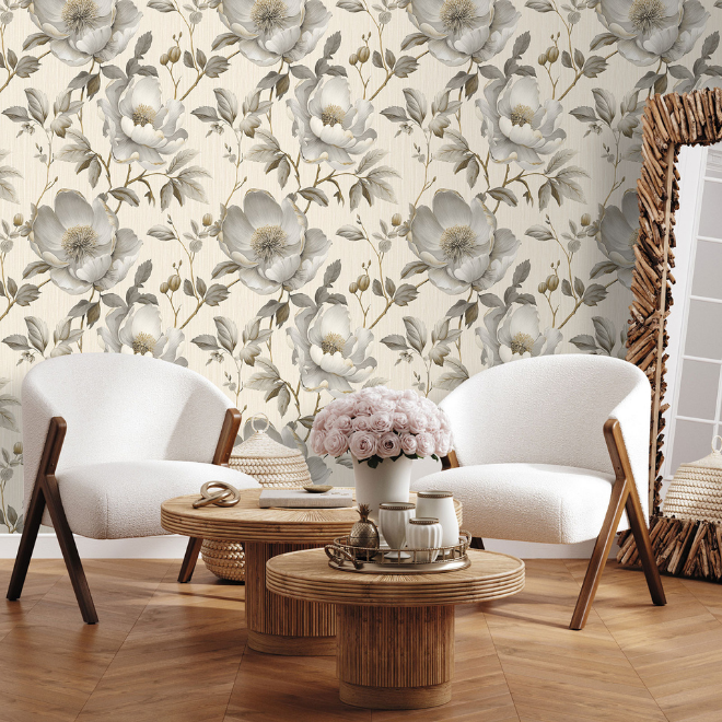 Alethia Floral Wallpaper Cream Muriva 227501