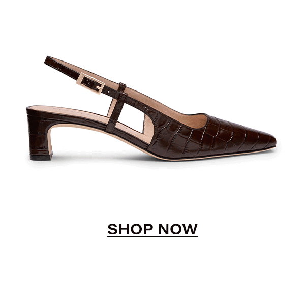 Baby Babette Slingback Pump in Walnut Croc