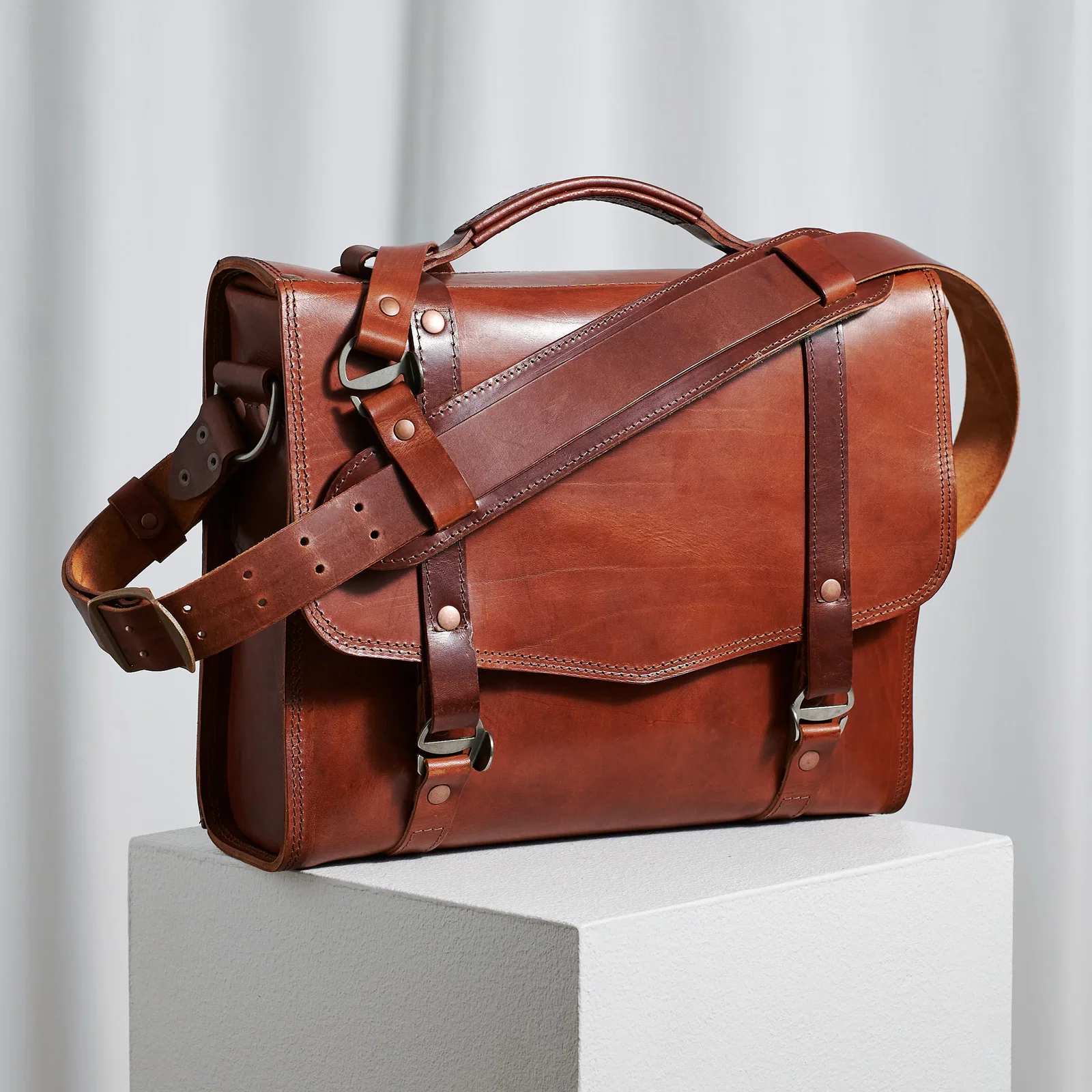 Image of Pre-order – Attaché – Brown Leather Satchel