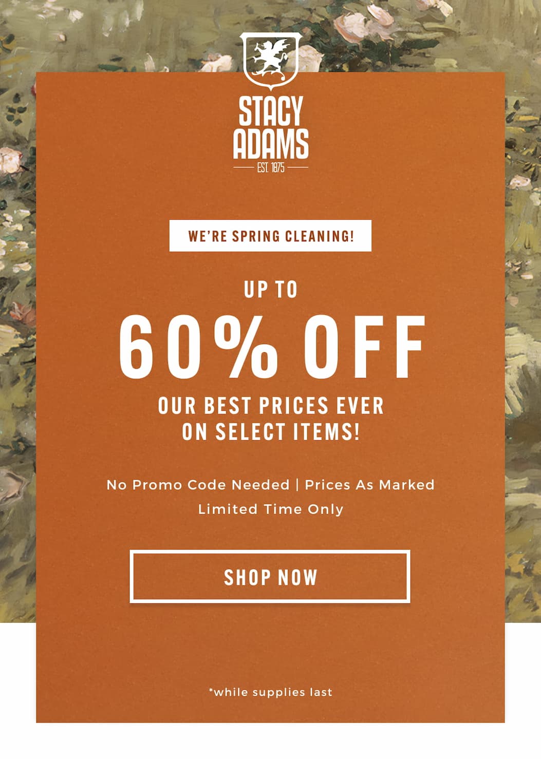 Up to 60% off our best prices ever on select items. Display images to learn more.