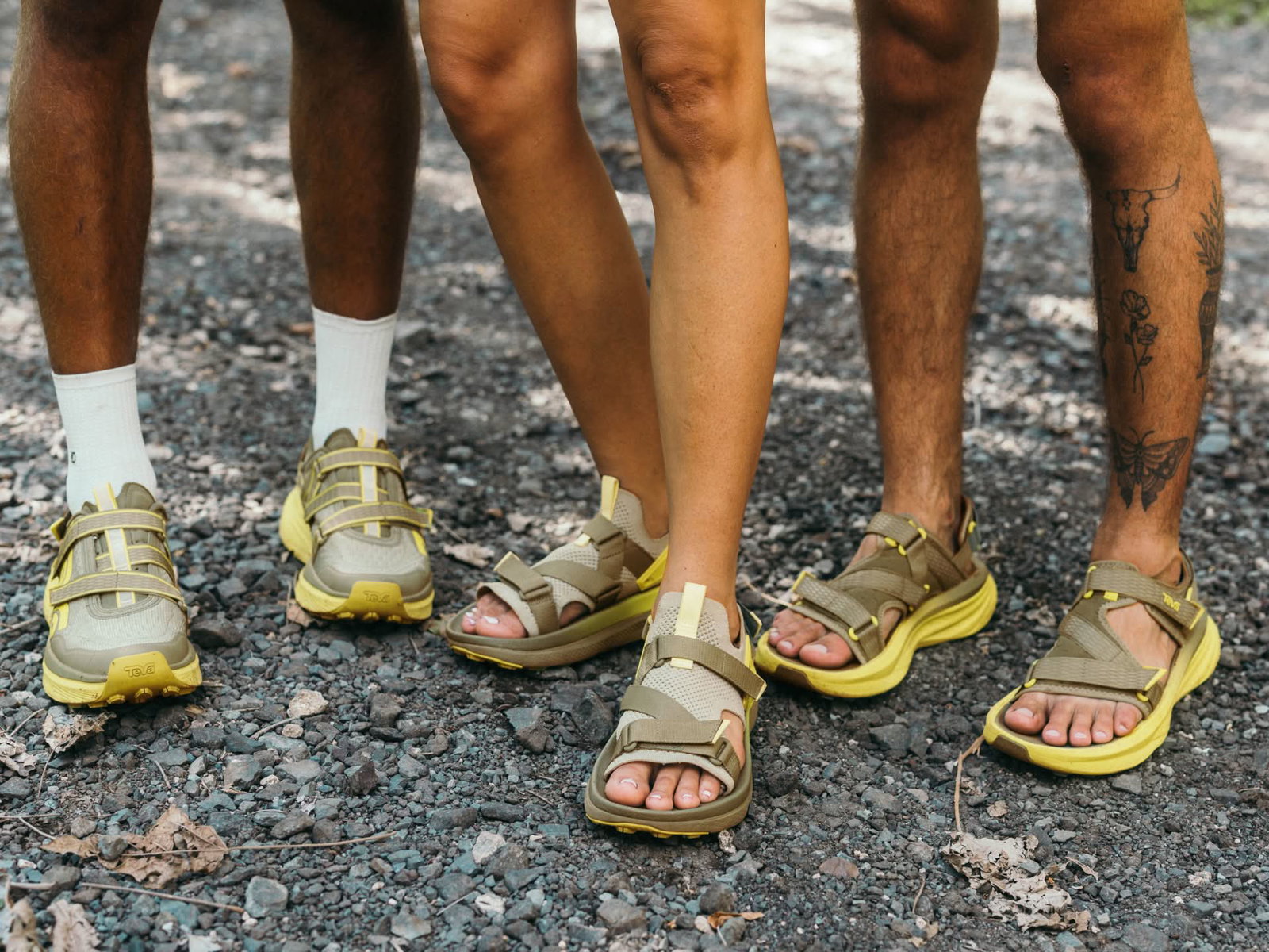The Aventrail Collection worn outdoors on gravel.