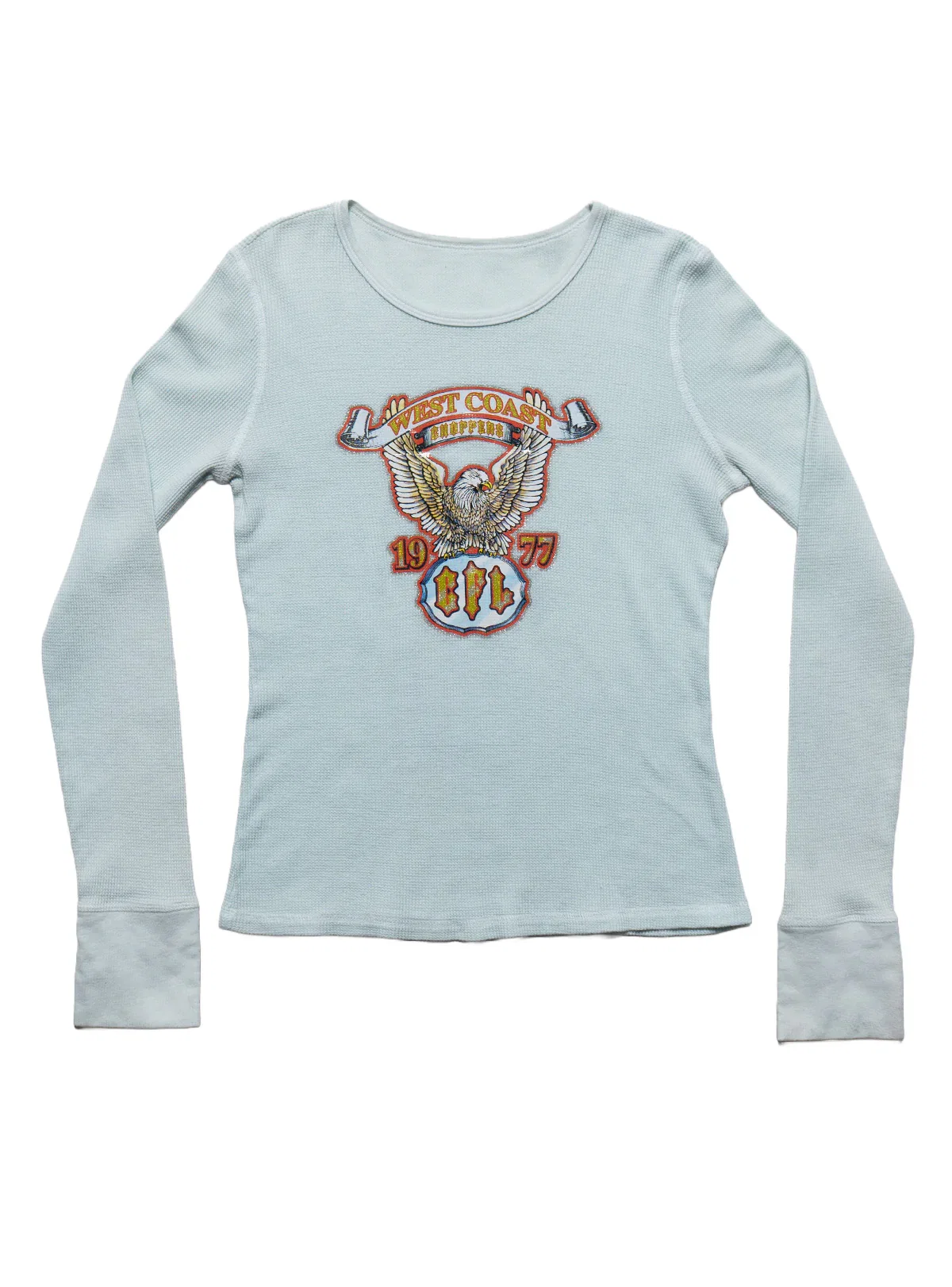 Vintage West Coast Choppers Long Sleeve Waffle Top Blue