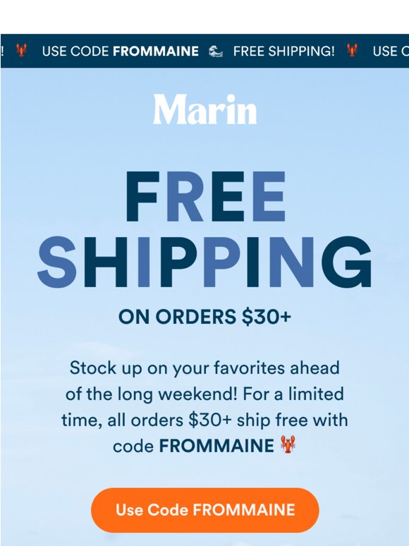 Your long weekend restock = FREE SHIPPING 🦞⛴️