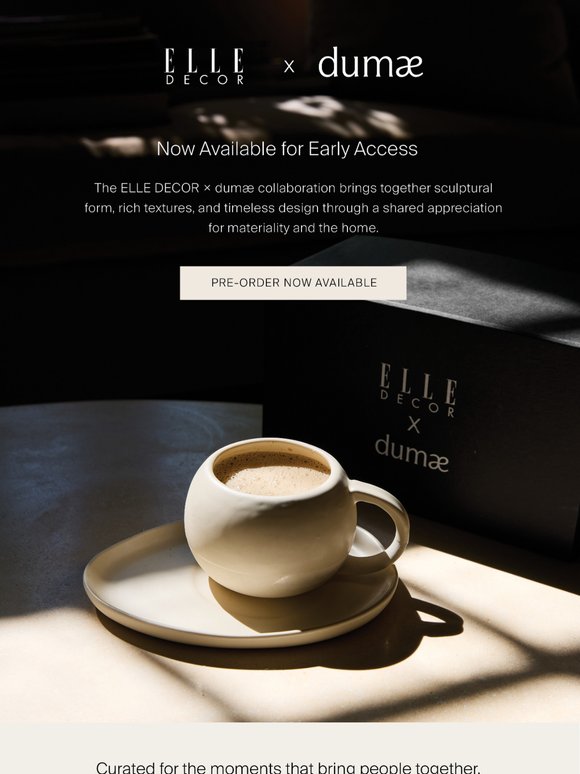 Now Available for Pre-Order: ELLE DECOR × dumæ