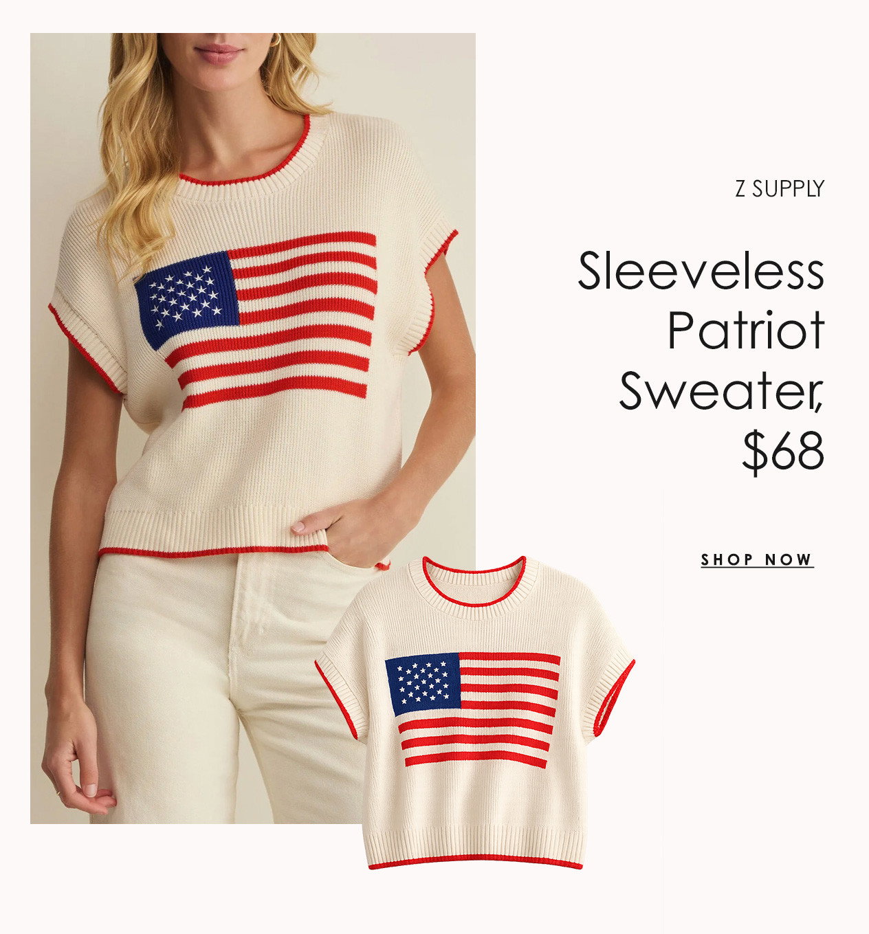 Z SUPPLY Sleeveless Patriot Sweater