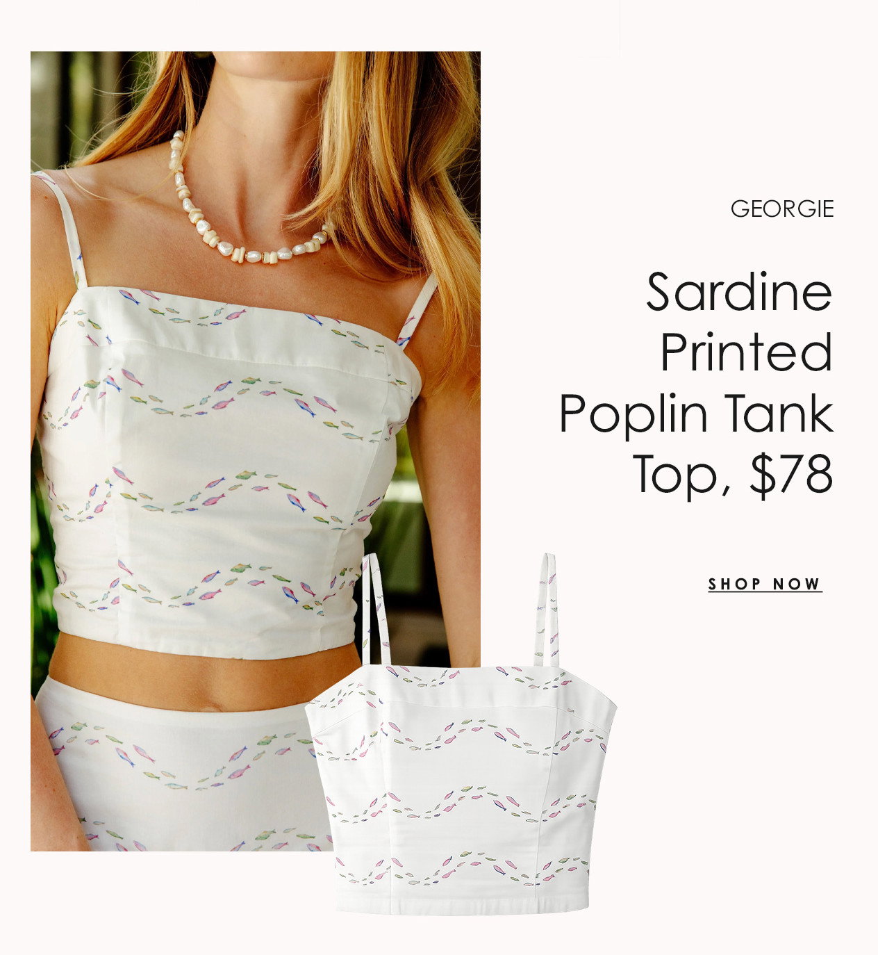 GEORGIE Sardine Printed Poplin Tank Top