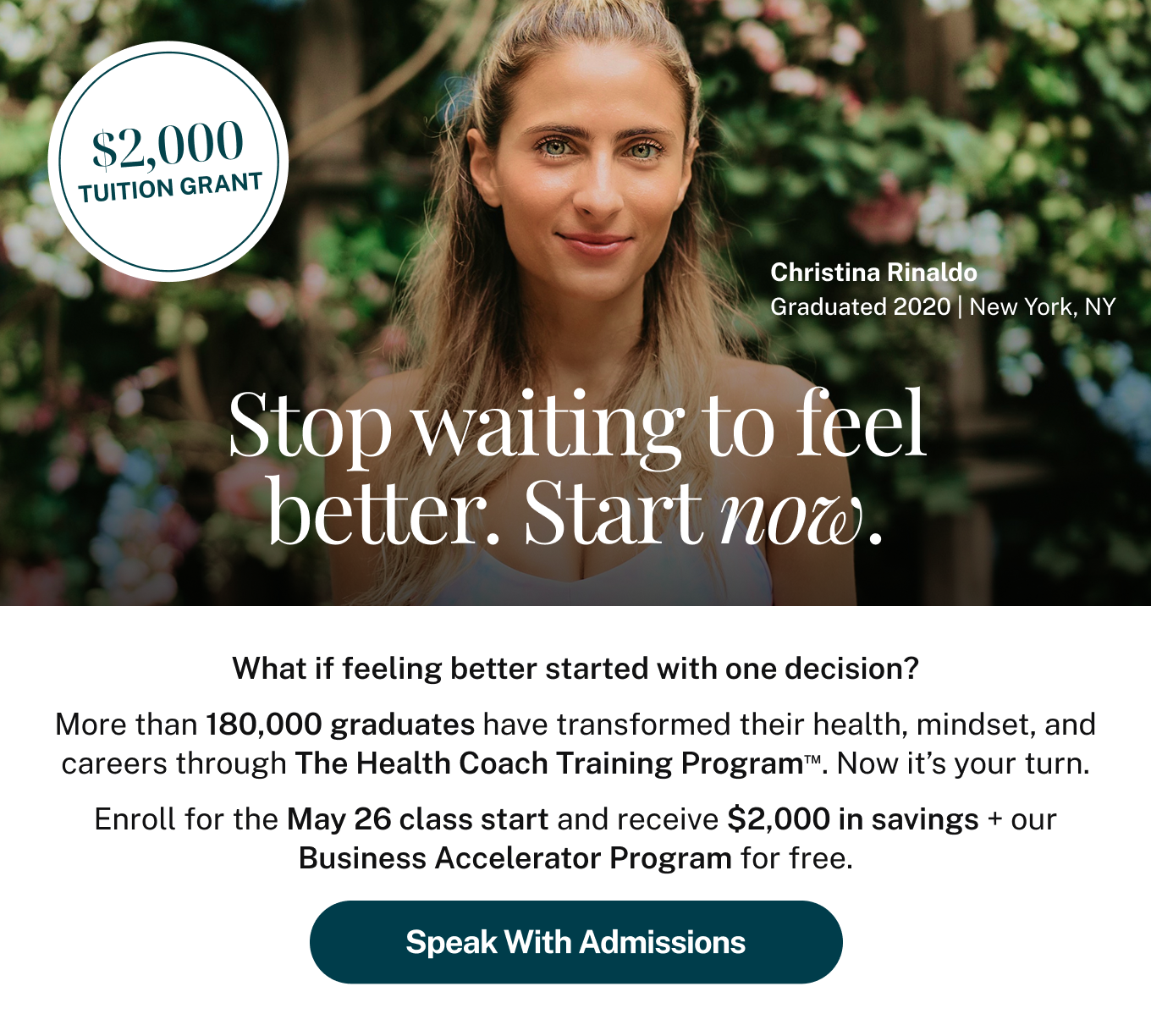 The Health Coach Training Program: Speak with Admissions
