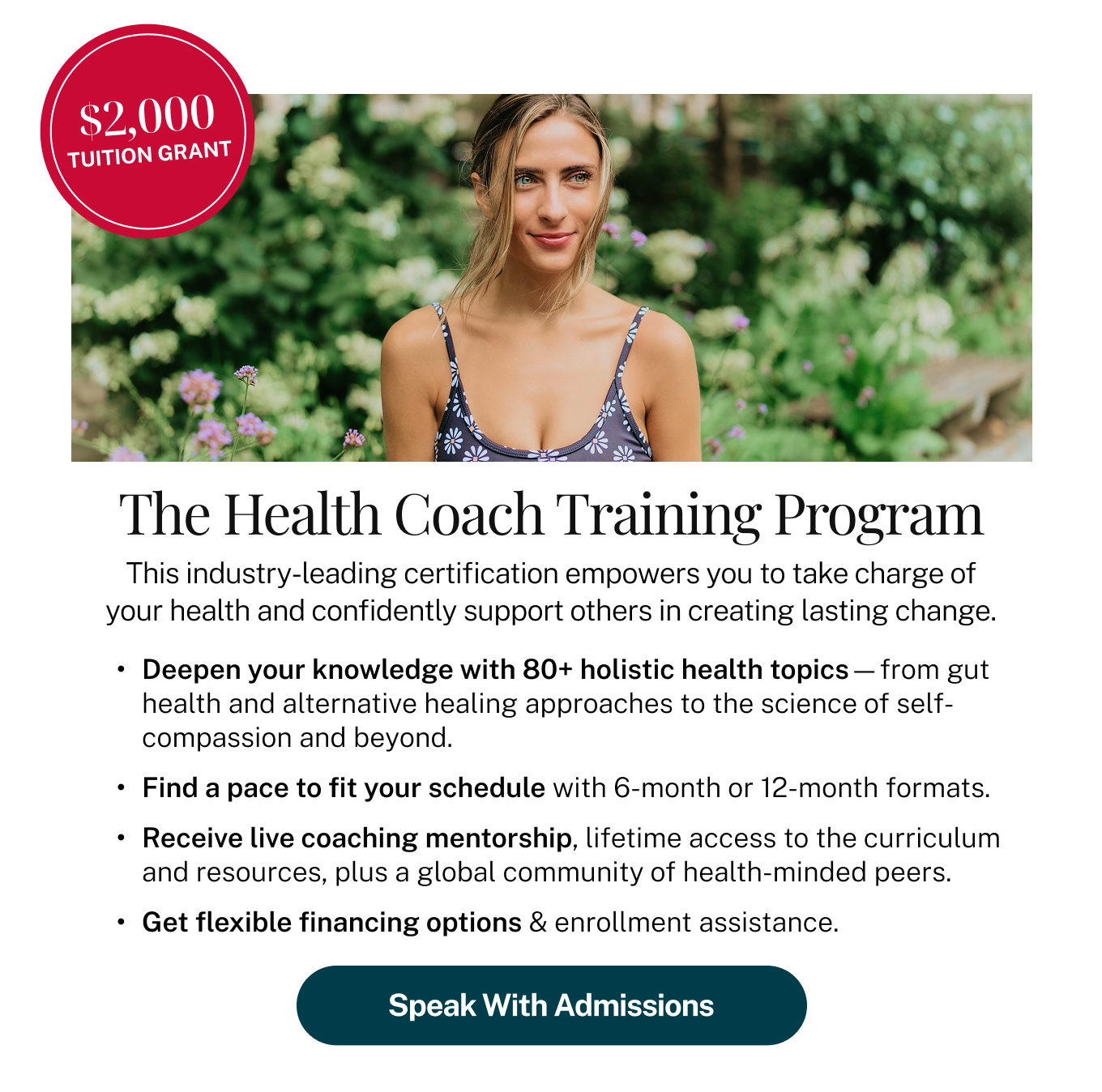 The Health Coach Training Program. Speak with Admissions