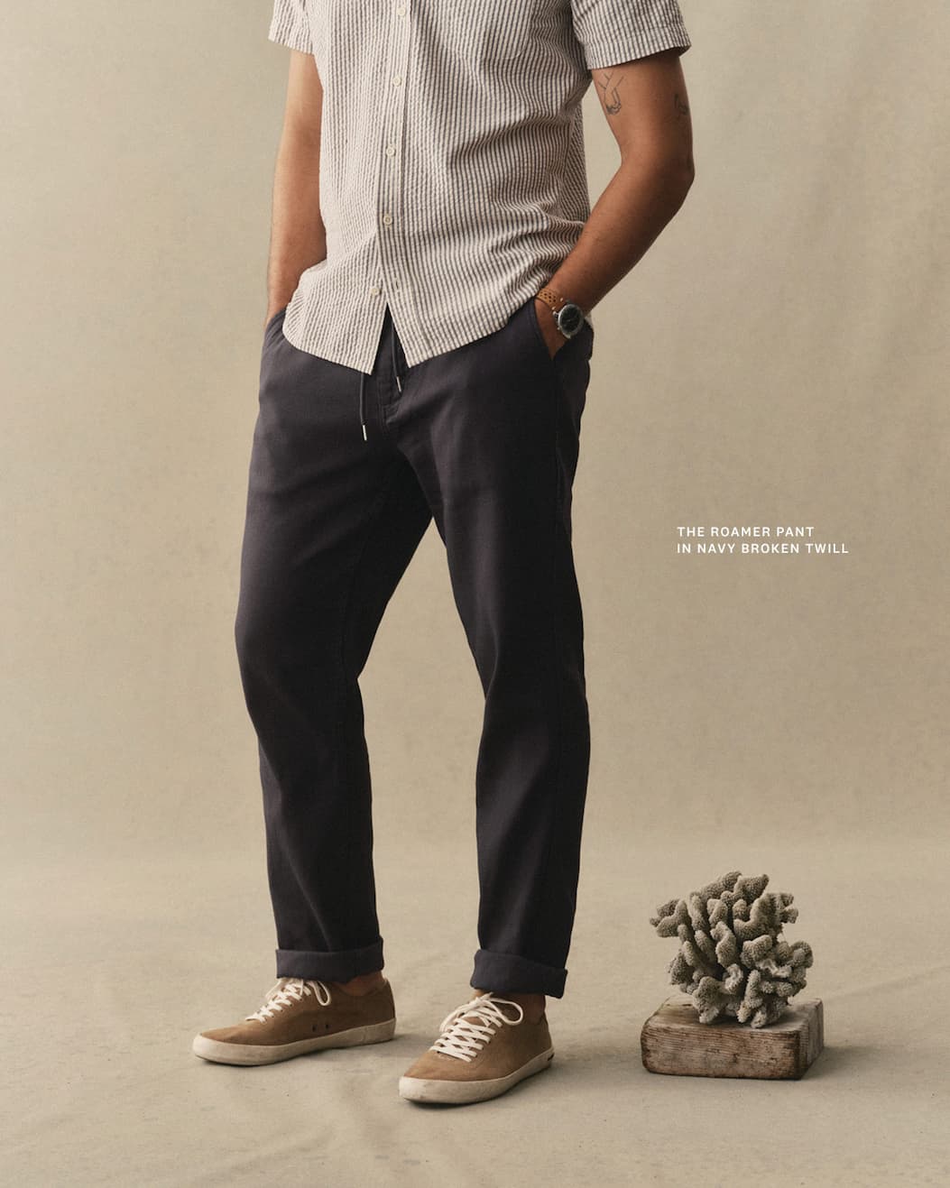 The Roamer Pant in Navy Broken Twill