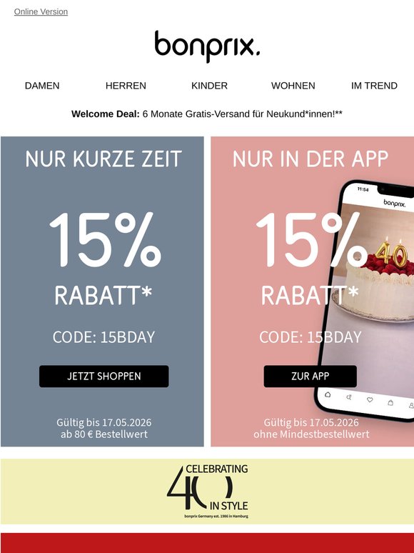 15% Rabatt auf alles  ✨ Nur für kurze Zeit ⏱️