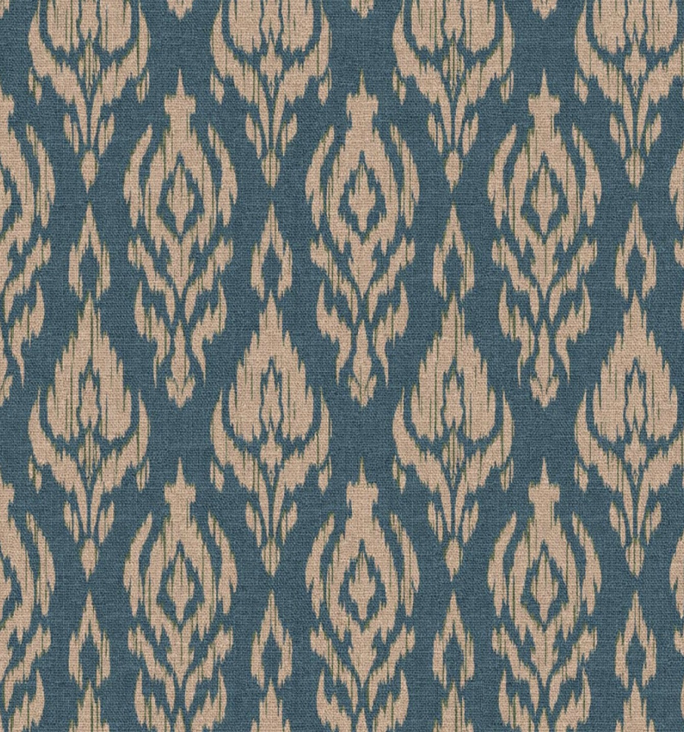 Tissu toile de coton demi natté Basuk - bleu