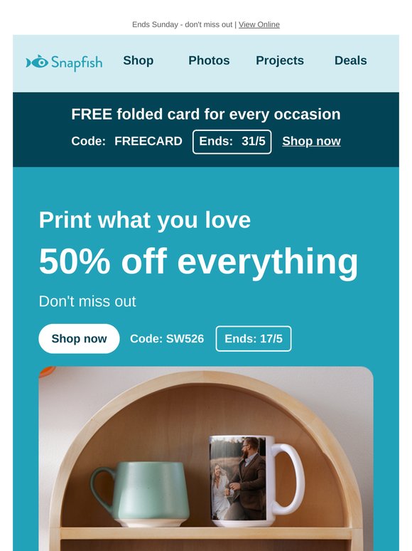 😍 Half off everything? Yes, please!