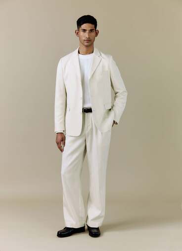 Tailored 3 Button Blazer | Lyocell | Cream