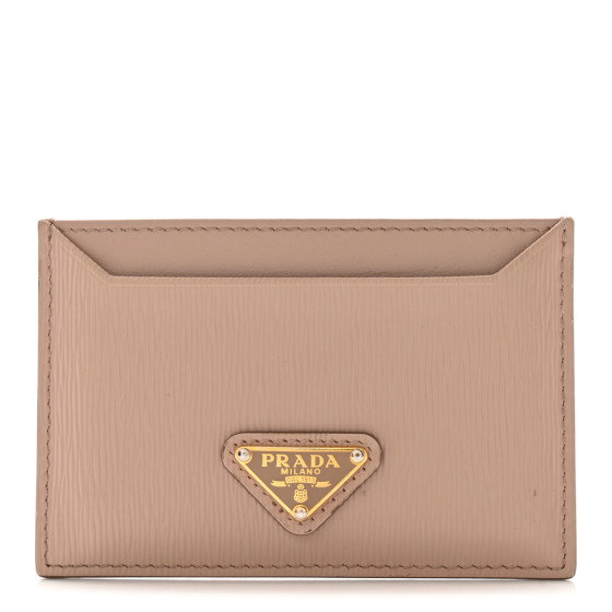 PRADA Vitello Move Triangle Card Case Cipria