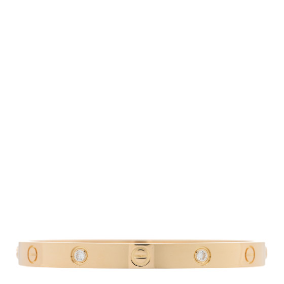 CARTIER 18K Yellow Gold 4 Diamond LOVE Bracelet 17