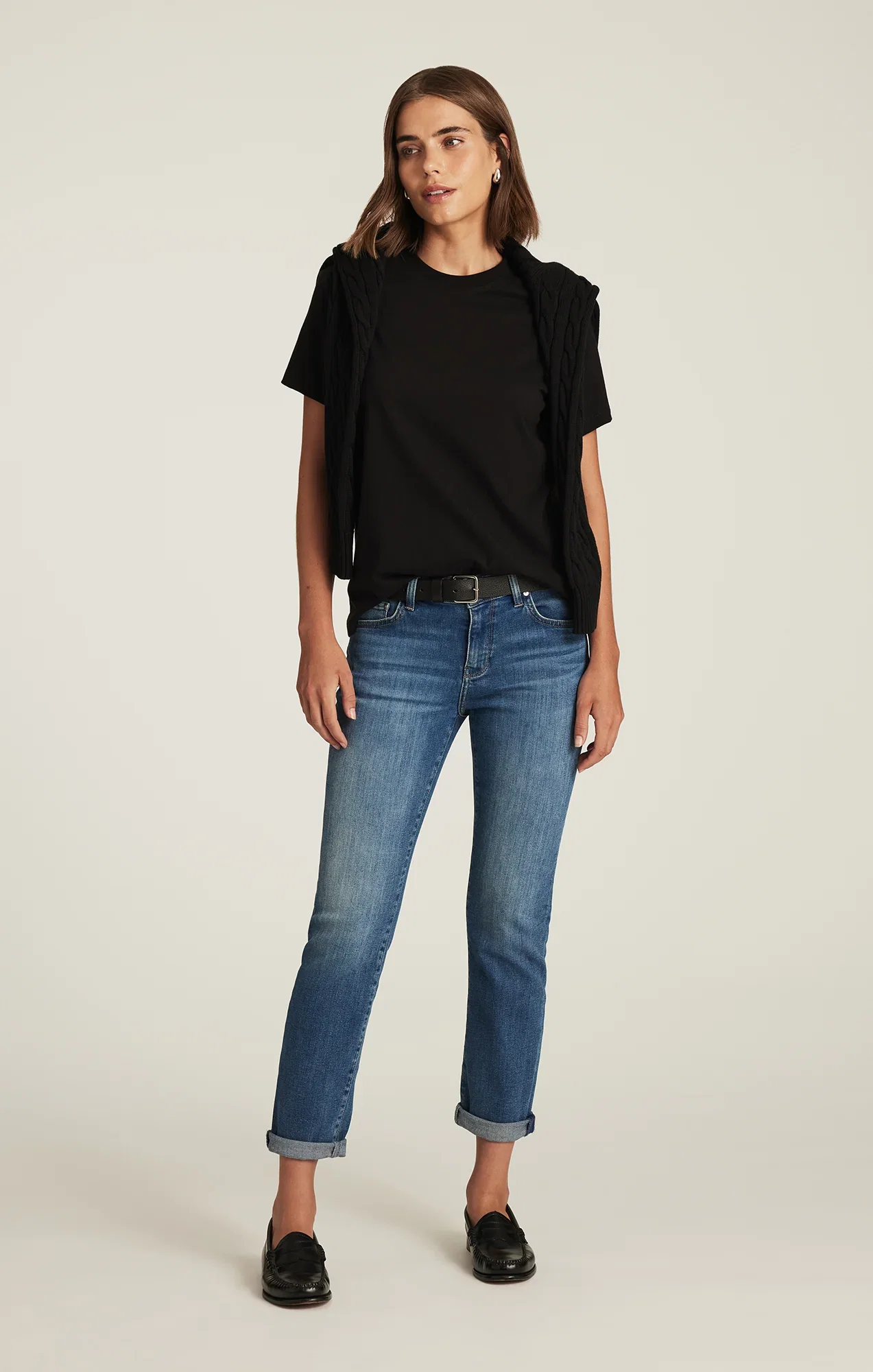 Image of EMMA SLIM BOYFRIEND IN USED BRUSHED TRIBECA