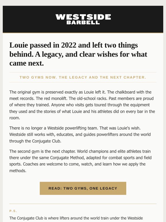 No one is going to replicate Louie Simmons