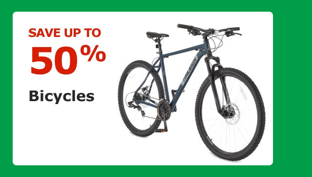 SAVE UP TO 50%. Bicycles.