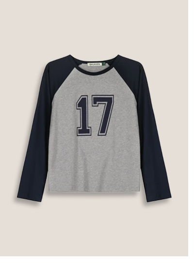 Aaron Organic Cotton Contrast Sleeve Top