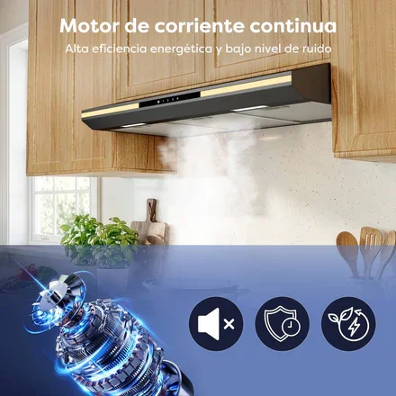 CIARRA Campana Extractora Bajo Mueble 90cm Slim Control Táctil, Luz LED CBCB90921-OW