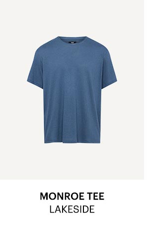 A relaxed fit linen blend knit tee - Shop the Monroe Tee in Lakeside.