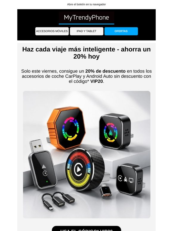 Oferta de viernes: 20% en CarPlay y Android Auto