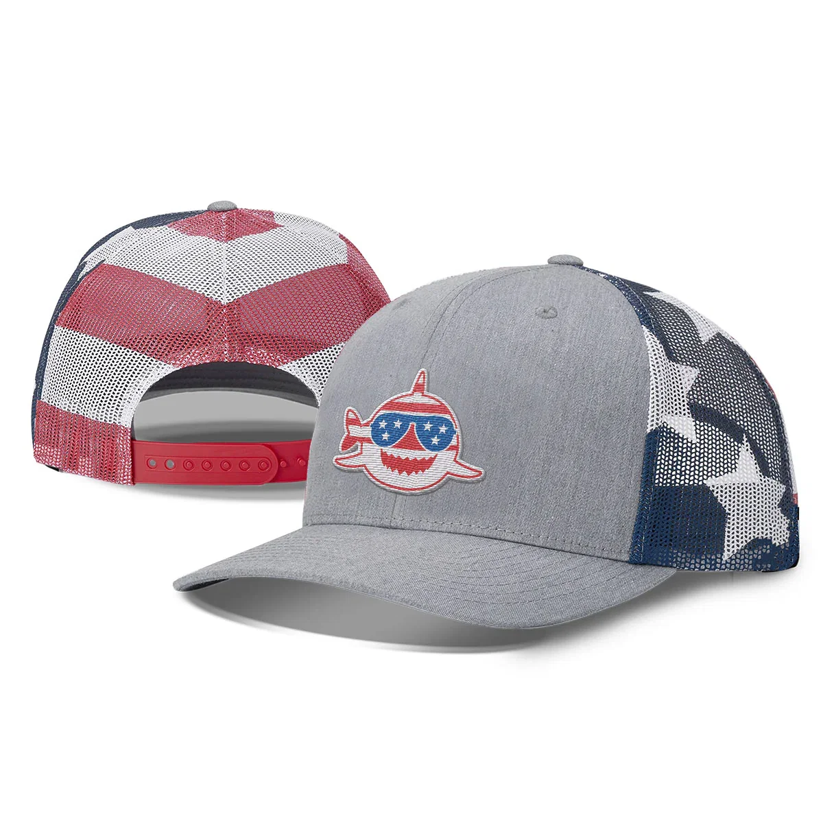 Image of US Flag Shark Patriotic Hats