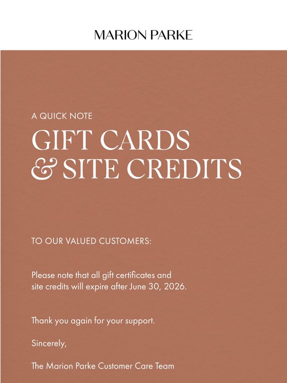 Gift Cards and Site Credits
